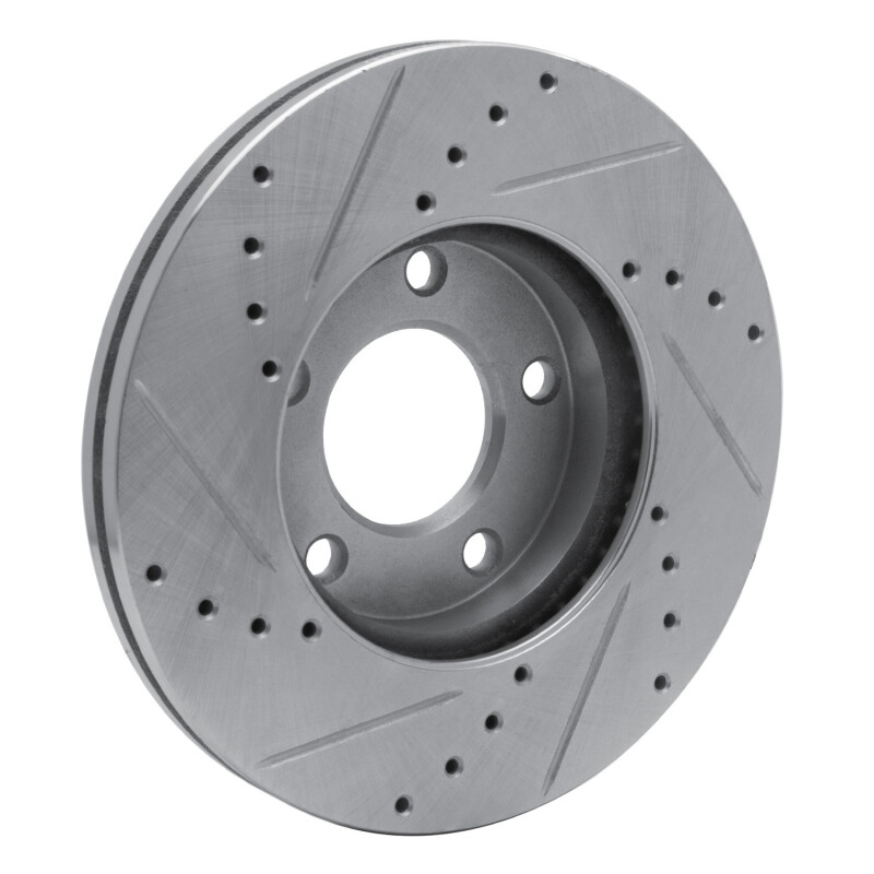 Mazda 3 Brake Rotor (1) - Front Right - R1 Concepts - Drilled & Slotted - Silver - `04-`13